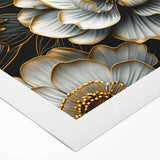 Glamorous Black and Gold Floral Wall Art – Luxury Modern Botanical Decor
