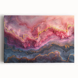 Glamorous Pink and Gold Abstract Wall Art – Luxury Modern Decor