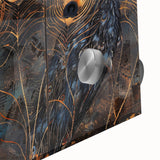 Glamorous Peacock Feather Wall Art – Luxury Black and Gold Decor