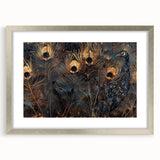 Glamorous Peacock Feather Wall Art – Luxury Black and Gold Decor