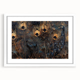 Glamorous Peacock Feather Wall Art – Luxury Black and Gold Decor