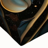 Glamorous Black, Gold, and Teal Floral Wall Art – Luxury Modern Decor