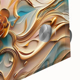 Glamorous Pastel and Gold Floral Wall Art – Luxury Modern Decor