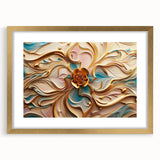 Glamorous Pastel and Gold Floral Wall Art – Luxury Modern Decor