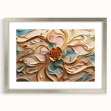 Glamorous Pastel and Gold Floral Wall Art – Luxury Modern Decor
