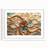 Glamorous Pastel and Gold Floral Wall Art – Luxury Modern Decor