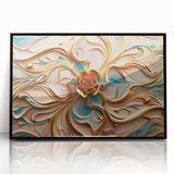 Glamorous Pastel and Gold Floral Wall Art – Luxury Modern Decor