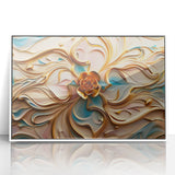 Glamorous Pastel and Gold Floral Wall Art – Luxury Modern Decor