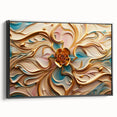 Glamorous Pastel and Gold Floral Wall Art – Luxury Modern Decor