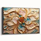 Glamorous Pastel and Gold Floral Wall Art – Luxury Modern Decor
