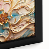 Glamorous Pastel and Gold Floral Wall Art – Luxury Modern Decor
