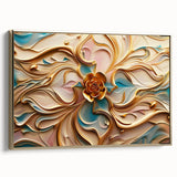 Glamorous Pastel and Gold Floral Wall Art – Luxury Modern Decor