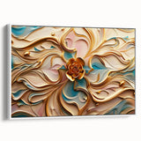 Glamorous Pastel and Gold Floral Wall Art – Luxury Modern Decor