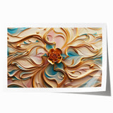 Glamorous Pastel and Gold Floral Wall Art – Luxury Modern Decor