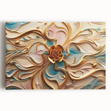 Glamorous Pastel and Gold Floral Wall Art – Luxury Modern Decor