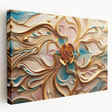 Glamorous Pastel and Gold Floral Wall Art – Luxury Modern Decor