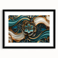 Glamorous Teal and Gold Floral Wall Art – Luxury Modern Decor