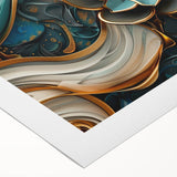 Glamorous Teal and Gold Floral Wall Art – Luxury Modern Decor