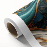 Glamorous Teal and Gold Floral Wall Art – Luxury Modern Decor