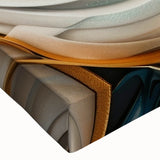 Glamorous Teal and Gold Floral Wall Art – Luxury Modern Decor