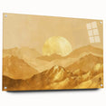 Glamorous Golden Mountain Wall Art – Luxury Modern Landscape Decor