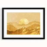 Glamorous Golden Mountain Wall Art – Luxury Modern Landscape Decor