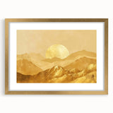 Glamorous Golden Mountain Wall Art – Luxury Modern Landscape Decor
