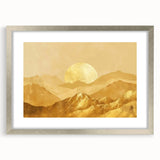 Glamorous Golden Mountain Wall Art – Luxury Modern Landscape Decor