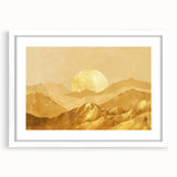 Glamorous Golden Mountain Wall Art – Luxury Modern Landscape Decor
