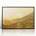 Glamorous Golden Mountain Wall Art – Luxury Modern Landscape Decor