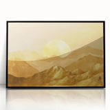 Glamorous Golden Mountain Wall Art – Luxury Modern Landscape Decor