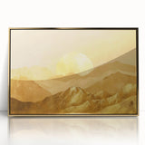 Glamorous Golden Mountain Wall Art – Luxury Modern Landscape Decor