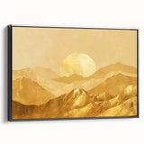 Glamorous Golden Mountain Wall Art – Luxury Modern Landscape Decor