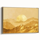 Glamorous Golden Mountain Wall Art – Luxury Modern Landscape Decor