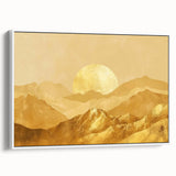 Glamorous Golden Mountain Wall Art – Luxury Modern Landscape Decor