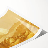 Glamorous Golden Mountain Wall Art – Luxury Modern Landscape Decor