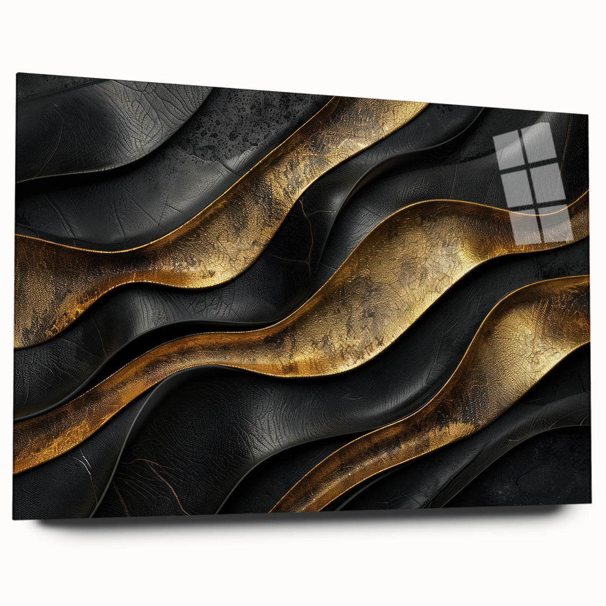Glamorous Black and Gold Abstract Wall Art – Luxury Modern Decor