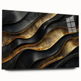 Glamorous Black and Gold Abstract Wall Art – Luxury Modern Decor