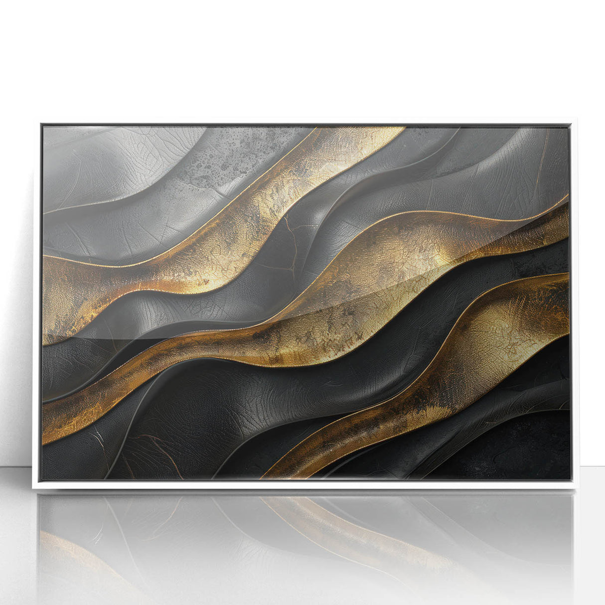 Glamorous Black and Gold Abstract Wall Art – Luxury Modern Decor