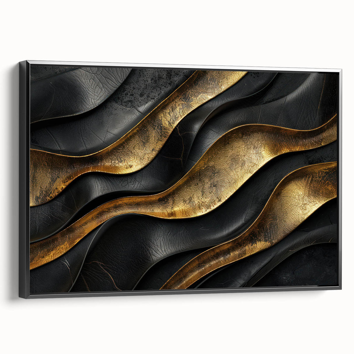 Glamorous Black and Gold Abstract Wall Art – Luxury Modern Decor