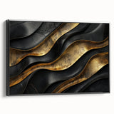 Glamorous Black and Gold Abstract Wall Art – Luxury Modern Decor