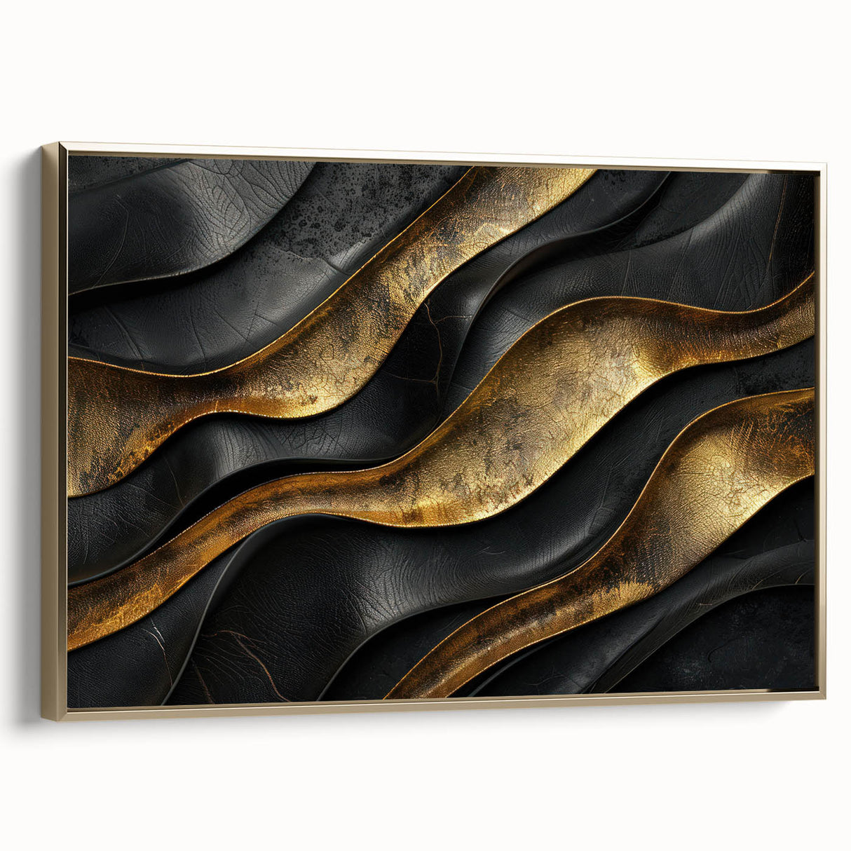 Glamorous Black and Gold Abstract Wall Art – Luxury Modern Decor