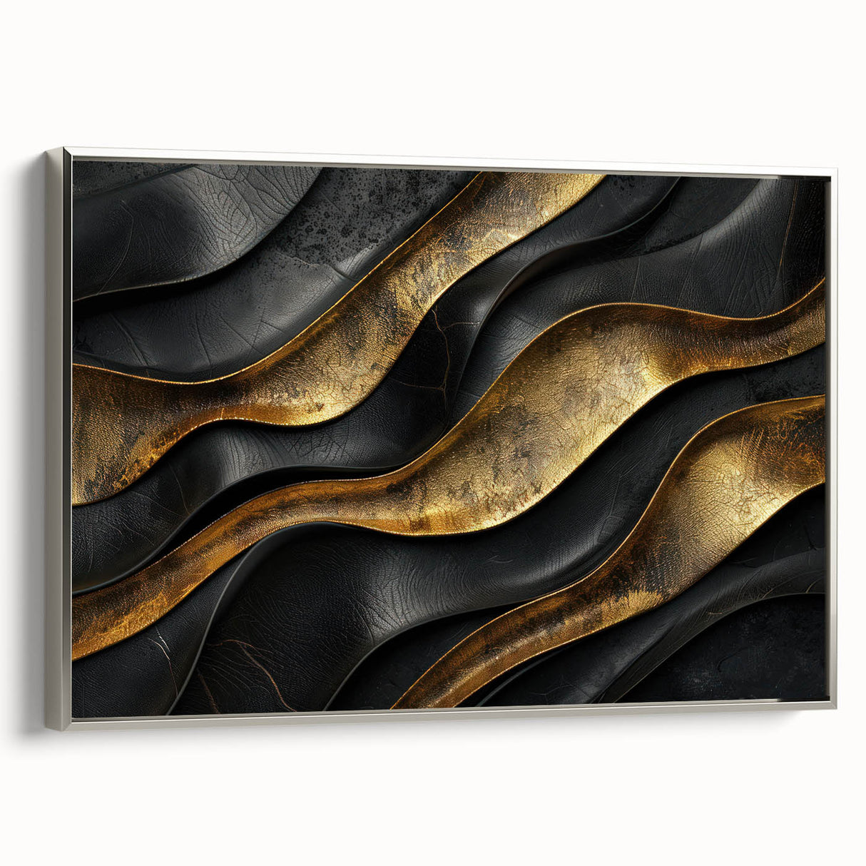 Glamorous Black and Gold Abstract Wall Art – Luxury Modern Decor