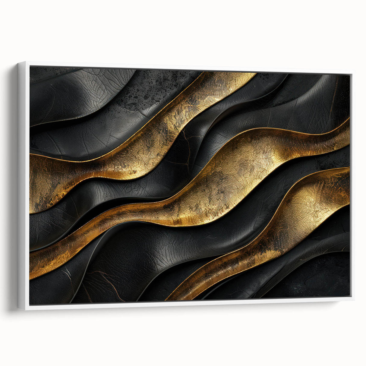 Glamorous Black and Gold Abstract Wall Art – Luxury Modern Decor