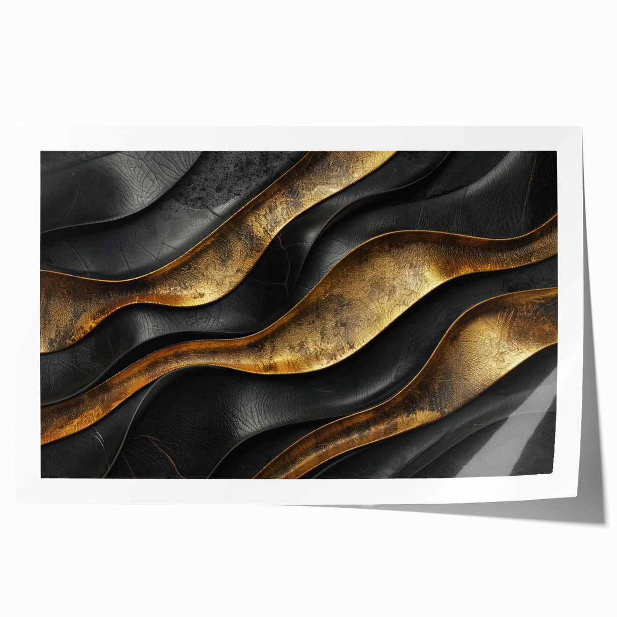 Glamorous Black and Gold Abstract Wall Art – Luxury Modern Decor