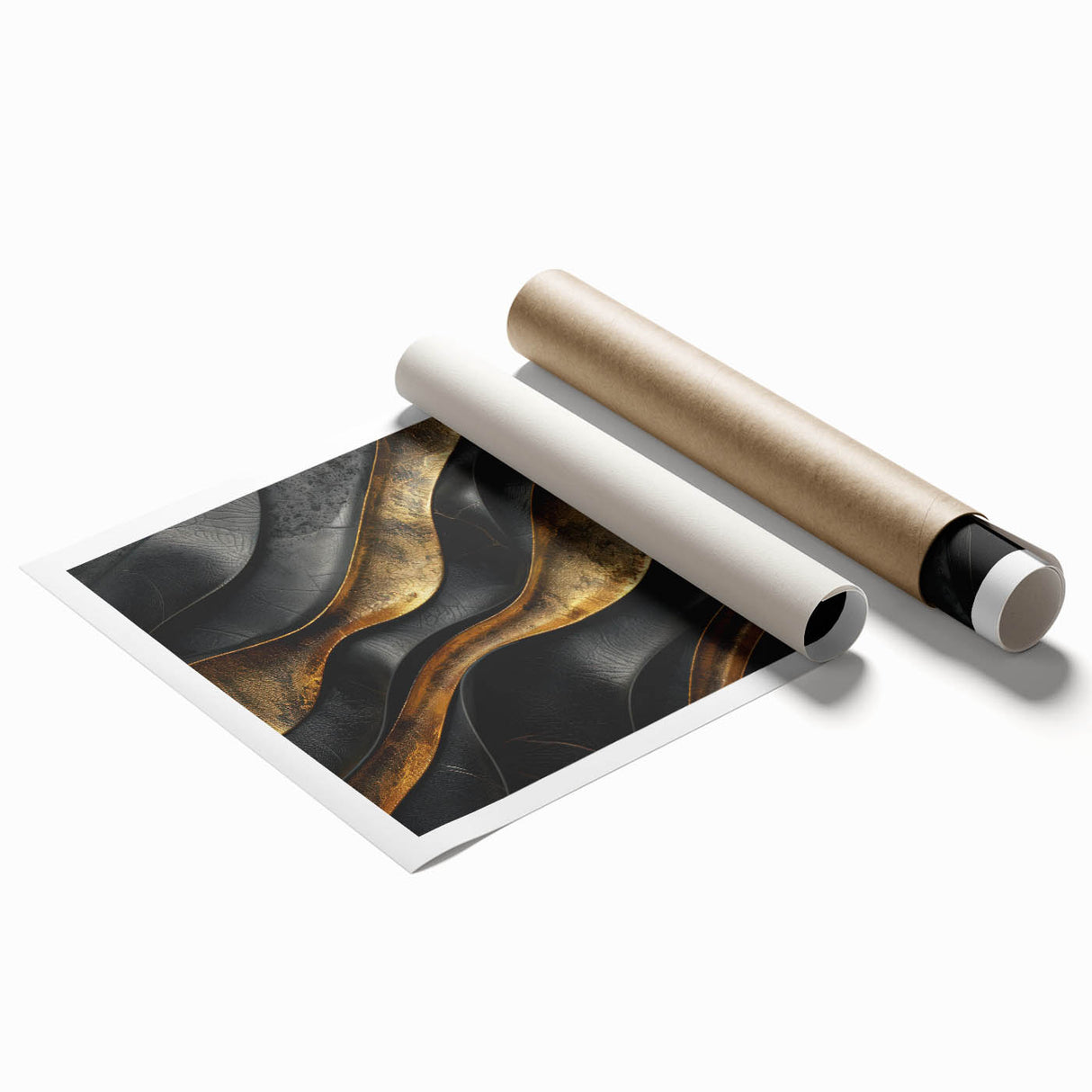 Glamorous Black and Gold Abstract Wall Art – Luxury Modern Decor