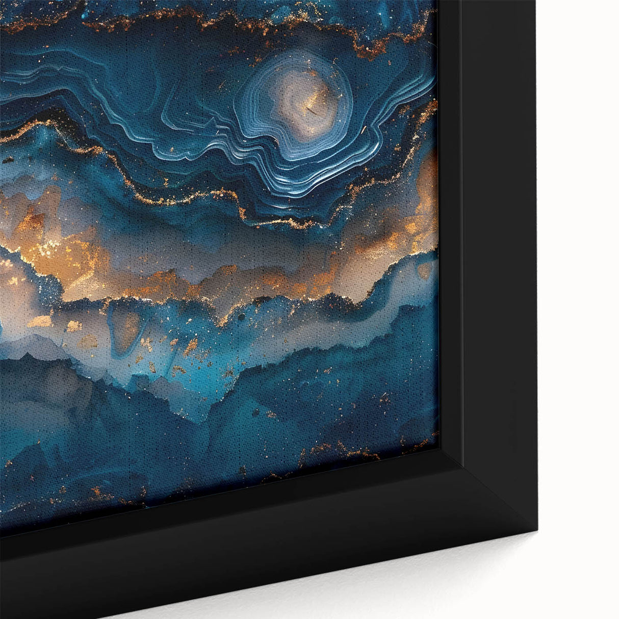 Glamorous Blue and Gold Abstract Wall Art – Luxury Modern Decor