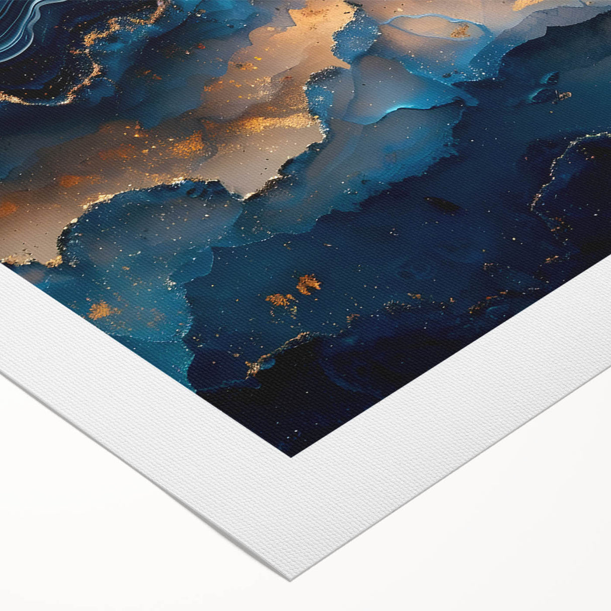 Glamorous Blue and Gold Abstract Wall Art – Luxury Modern Decor