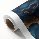 Glamorous Blue and Gold Abstract Wall Art – Luxury Modern Decor