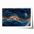 Glamorous Blue and Gold Abstract Wall Art – Luxury Modern Decor